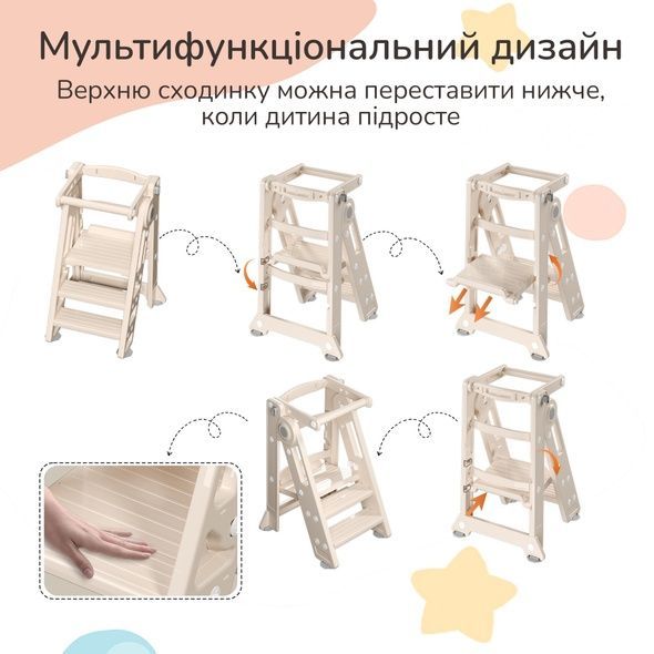 Стульчик-трансформер для кормления 3-в-1 Lumpurini Damiano, подставка для ребенка, для кормления за обеденным столом. Детская башня помощник Монтессори. Переоценка