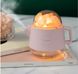 Соляна лампа, сольовий світильник, зволожувач повітря 3-в-1 "SalTee-101" з нічником та USB зарядкою, рожева