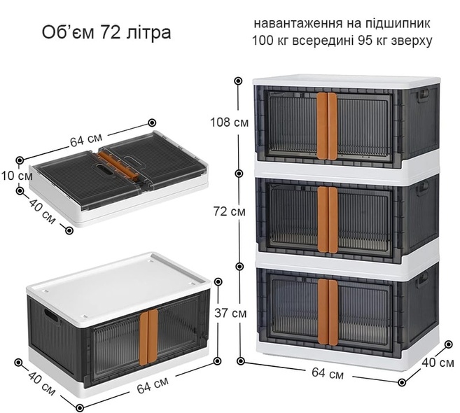 Модульный передвижной шкаф ПВХ на 216 л. Сборный пластиковый шкаф-органайзер из 3 ящиков для хранения вещей