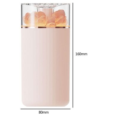 Соляная лампа 3-в-1 "Mono-101" с ультразвуковым увлажнителем воздуха и ночником и USB зарядкой, розовая