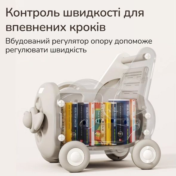 Детская тележка 4-в-1 Lumpurini Rigoberto для катания с регулировкой скорости и шнурком, органайзер для игрушек. Переоценка