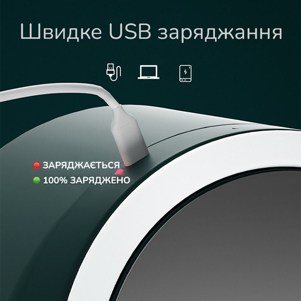 Настільний органайзер для косметики, контейнер з дзеркалом для макіяжу Airglow Pro, LED підсвічуванням та холодним обдувом