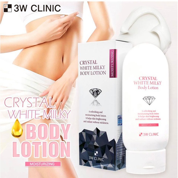 Лосьйон для тіла з екстрактом молока 3W Clinic Crystal White Milky Body Lotion, 150 г