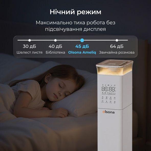 Потужний зволожувач повітря Ameliq для великих приміщень. Ультразвуковий зволожувач повітря з теплою та холодною парою