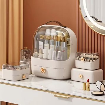 Настольный органайзер для косметики, украшений Elegance Kit, бьюти бокс переносной, набор из 5 контейнеров