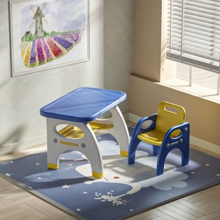 Складний дитячий столик зі стільцем. Стіл дитячий для годування, малювання, ігор та навчання