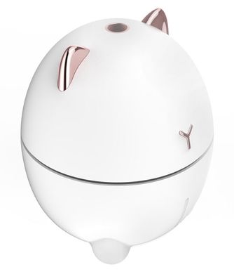 Безшумний ультразвуковий компактний зволожувач повітря Doctor-101 Kitty білий. Зволожувач, нічник для дитячої кімнати