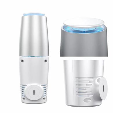 Бесшумный 2-в-1 мини-очиститель воздуха + ультрафиолетовая УФ лампа для комнаты и авто Doctor-101 TURBO CLEAN-U с зарядкой от USB