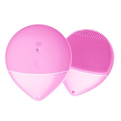 Силіконова щітка для чищення та масажу обличчя і тіла + очищення ультразвуком світло-рожева. Оригінал