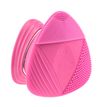 3D силиконовая массажная щетка для умывания, очищения и массажа лица с зарядкой на магнитных контактах темно-розовая. Оригинал