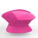 3D силиконовая массажная щетка для умывания, очищения и массажа лица с зарядкой на магнитных контактах темно-розовая