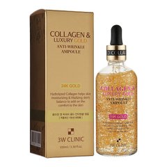 Сыворотка для лица Золото и Коллаген 3W Clinic Collagen &LuxuryGold-Wrinkle Ampoule, 100мл