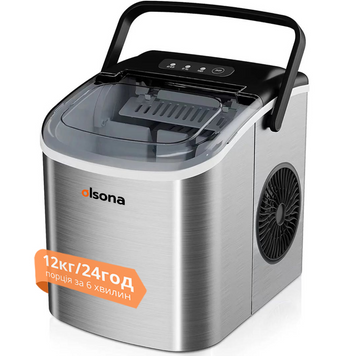 Настільний льодогенератор OLSONA IcePro 12. Генератор пальчикового льоду для дому, кав&rsquo;ярні, кафе. Переоцінка, Для води - 1.2 л, для льоду - 0.6 кг, 29 x 21 x 29 см, IcePro 12, 6.2 кг, 6.7 кг