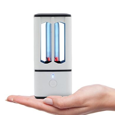 Портативна 2-в-1 ультрафіолетова уф лампа + озонова лампа на акумуляторі з USB для дому та автомобіля. Бактерицидна лампа