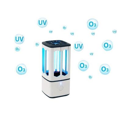 Портативна 2-в-1 ультрафіолетова уф лампа + озонова лампа на акумуляторі з USB для дому та автомобіля. Бактерицидна лампа
