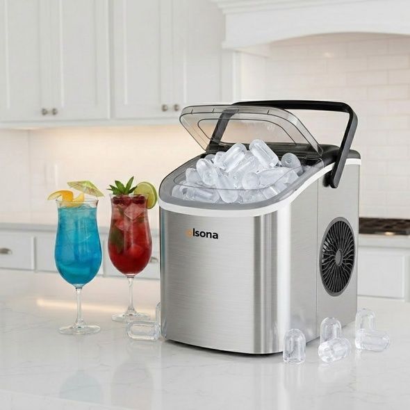 Настільний льодогенератор OLSONA IcePro 12. Генератор пальчикового льоду для дому, кав&rsquo;ярні, кафе. Переоцінка, Для води - 1.2 л, для льоду - 0.6 кг, 29 x 21 x 29 см, IcePro 12, 6.2 кг, 6.7 кг