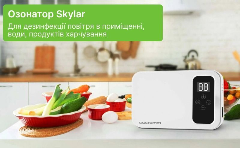 Мощный озонатор и ионизатор 2-в-1 Doctor-101 Skylar для дезинфекции воздуха, воды, продуктов. Бытовой генератор озона 800 мг/час. Переоценка