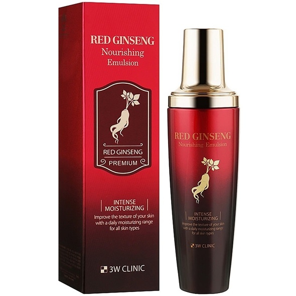 Живильна емульсія з екстрактом червоного женьшеню 3W Clinic Red Ginseng Nourishing Emulsion, 130 мл