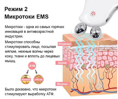 Роликовый микротоковый массажер для лица и тела Doctor-101 + EMS стимулятор для подтяжки кожи лица и похудения