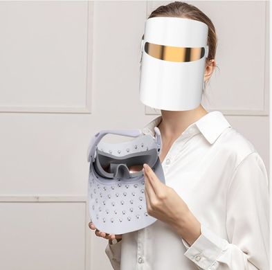 Светодиодная маска для лица + led терапия + фотофорез + для омоложения лица