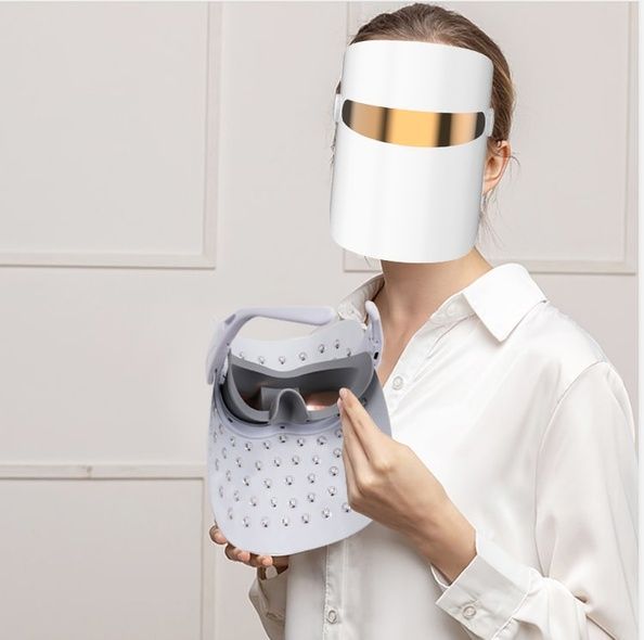 Світлодіодна маска для обличчя Doctor-101 + led терапія + фотофорез + для омолодження обличчя