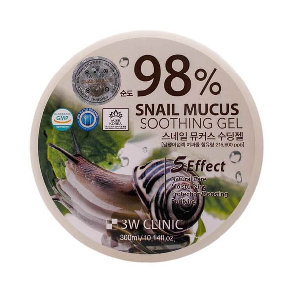 Багатофункціональний гель для обличчя і тіла 3W CLINIC Snail Mucus Soothing Gel, 300 г