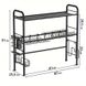 Стійка, двоярусна сушарка для посуду над кухонною мийкою залізна. Багатофункціональна полиця для сушіння та зберігання посуду над раковиною