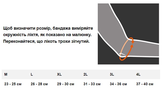 Еластичний трикотажний бандаж для ліктьового суглоба Lorey, налокітник, 4L
